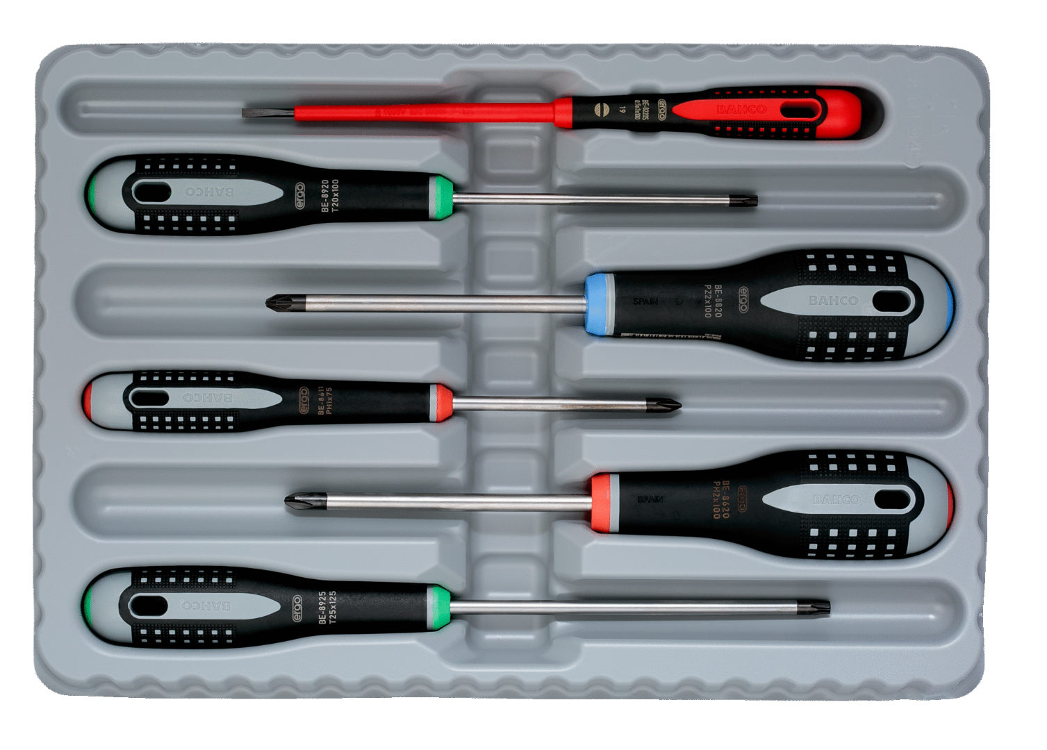 Набор отверток ERGO™, 6 штук. Под винты со шлицем BE-9871